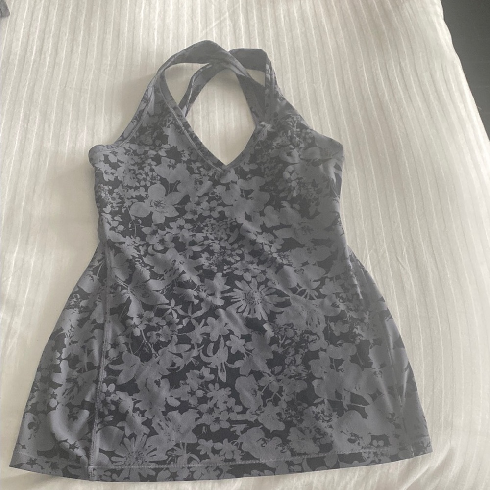 lululemon athletica Floral Gray Tank Top